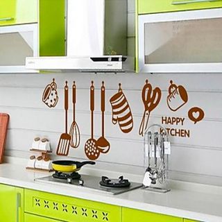 Kitchen Ware Pattern DIY Adhesive Removable Wall Decal