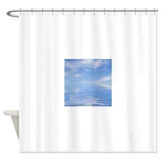  White thin clouds over a blue ocean Shower Curtain  Use code FREECART at Checkout