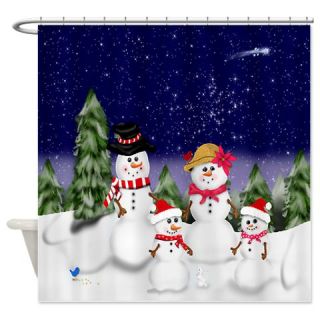CafePress Snowman Family Scene Shower Curtain Free Shipping! Use code FREECART at Checkout!