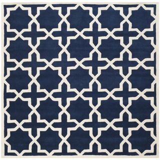 Safavieh Handmade Moroccan Chatham Dark Blue Wool Rug (89 Square)