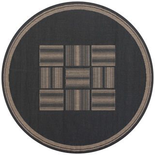 Recife Bistro Black/ Cocoa Rug (86 Round) (BlackSecondary colors: CocoaPattern: BorderTip: We recommend the use of a non skid pad to keep the rug in place on smooth surfaces.All rug sizes are approximate. Due to the difference of monitor colors, some rug 
