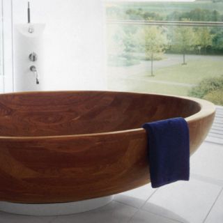 WS Bath Collections Madera M2 72 Inch Modern Wood Freestanding Tub Teak  