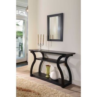 Furniture Of America Sara Black Finish Console Table (Black finishMaterials MDF, wood veneerGreat contemporary console table designSofa table features two stylish open shelf storageVery bottom shelf, nicely designed with wide surface for optional storage