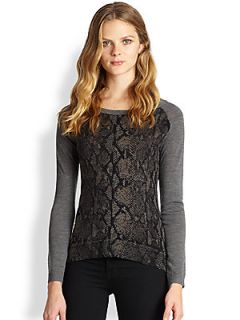 Society by Top Secret Congo Wool & Cashmere Raglan Sleeved Python Print Sweater