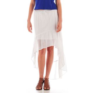 OLSENBOYE High Low Ruffle Hem Maxi Skirt, White
