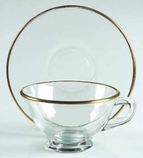 Viking Formal Classics Gold Clear Cup and Saucer Set   Clear With Gold Trim