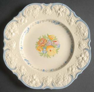 Crown Ducal A2913 Dinner Plate, Fine China Dinnerware   Floral,Scalloped,Embosse