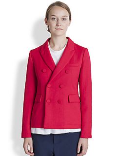 Marni Washed Tech Double Breasted Blazer   Raspberry