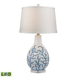 Dimond Lighting DMD D2478 LED Sixpenny Blue Coral Ceramic Table Lamp with Acryli