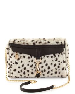 Snow Leopard Faux Fur Shoulder Bag, White