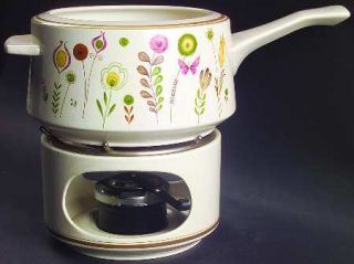 Lenox China Sprite Open Fondue Pot with Warmer Stand and Burner, Fine China Dinn