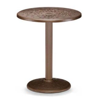 Telescope Casual 30 in. Round Cast Top Patio Counter Height Table with Umbrella