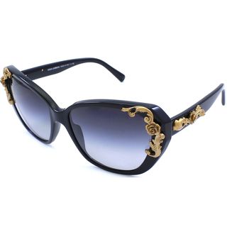 Dolce and Gabbana Womens Sicilian Baroque Dg 4167 501/8g Black Cat Eye Sunglasses