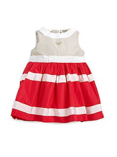 Armani Junior Infants Colorblock Dress   Strawberry 