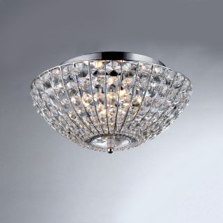 Hermes Crystal Chrome 4 light Ceiling Lamp (Metal, crystalSwitch: HardwiredNumber of lights: Four (4) Requires four (4) 40 watt bulbs (not included) Dimensions: 22 inches long x 14 inches wide x 7 inches highAssembly required.This fixture does need to be 