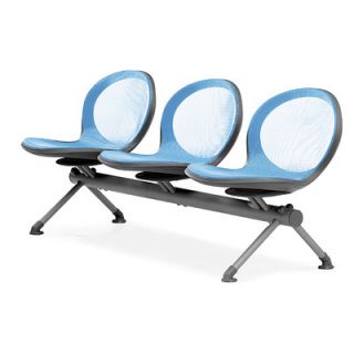 OFM Net Series Mesh Three Chair Beam Seating NB 3 Color: Sky Blue