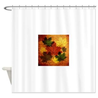  Autumn Leaves Vintage Abstract Back Shower Curtain  Use code FREECART at Checkout