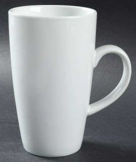 Tag Ltd Whiteware Latte Mug, Fine China Dinnerware   Porcelain,All White,Rim,Smo
