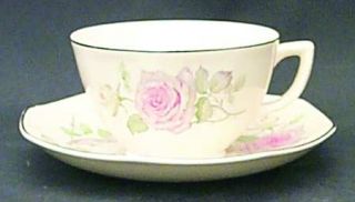 Homer Laughlin  W132 Footed Cup & Saucer Set, Fine China Dinnerware   Yellowston