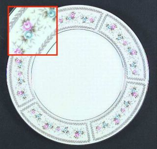 Fine China of Japan Lisa Dinner Plate, Fine China Dinnerware   Pink,Blue & White