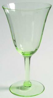 Tiffin Franciscan 14196 Water Goblet   Stem #14196, Optic,  Plain Stem, Green