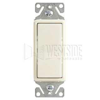 Cooper 7511ABOX Light Switch, Illuminated Decorator Rocker Switch, Single Pole Almond