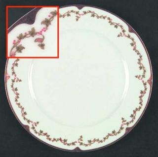 Haviland Schleiger 168 Dinner Plate, Fine China Dinnerware   Theo,Green Leaves,O