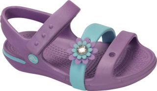 Girls Crocs Keeley Petal Charm Sandal PS   Iris/Ice Blue Casual Shoes