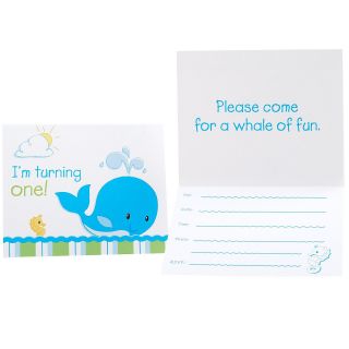 Whale of Fun 1st Birthday Invitations