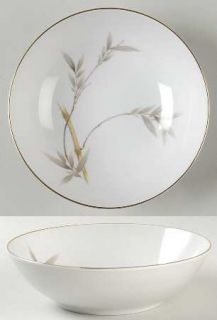 Mikasa Orient Coupe Cereal Bowl, Fine China Dinnerware   Bamboo,Gray Leaves,Coup