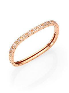 Roberto Coin Pois Moi Pave Diamond & 18K Rose Gold Single Row Bangle Bracelet  