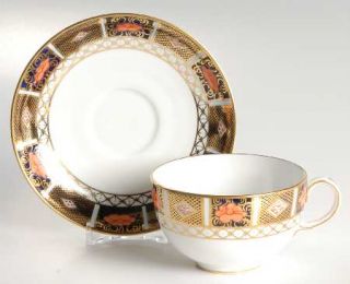 Royal Crown Derby Border Imari Flat Cup & Saucer Set, Fine China Dinnerware   Co