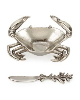 Nickel Plated Crab Dish & Spreader Set