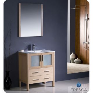 Fresca Torino 30 inch Light Oak Modern Bathroom Vanity With Undermount Sink