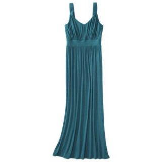 Merona Womens Knit V Neck Ruched Waist Maxi Dress   Monterey Bay   S