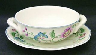 Villeroy & Boch Delia Flat Cream Soup Bowl & Saucer Set, Fine China Dinnerware  