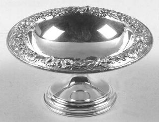 Kirk Stieff Repousse Partial Chased Short Sterling Compote   Strlg,Hollo,Floralp