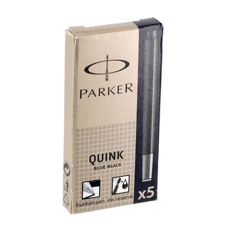 Parker Quink Refill Cartridge For Permanent Ink Fountain Pens, Blue/black Ink, 5/pack (Blue/Black InkDimensions: 3.1 inches longPack of: 5 )