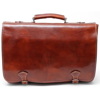 Alberto Bellucci Florence Italian Leather Messenger Bag (HoneyWeight: 4.85 poundsInterior pockets: Two (2) main compartments, rear zip pocketExterior pockets: Two (2) external pockets under flapFlap over and dual buckle fasteningInternal organizational pa