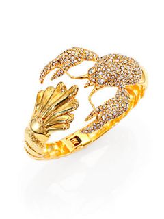 Alexis Bittar Pave Crystal Lobster Cuff Bracelet   Gold