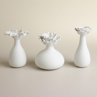 White Bloom Bud Vases, Set of 3   World Market