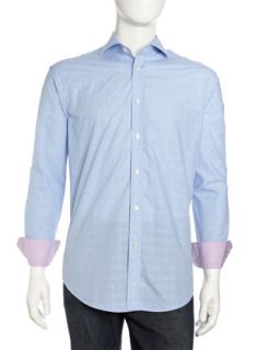 Micro Gingham Shirt, Light Blue