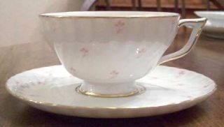Royal Bayreuth Rob104 Footed Cup & Saucer Set, Fine China Dinnerware   White Bac