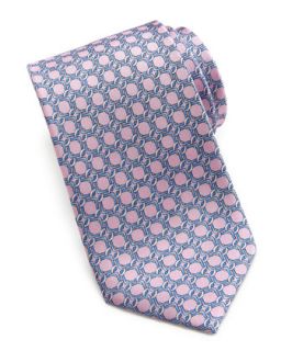 Square Link Silk Tie, Pink
