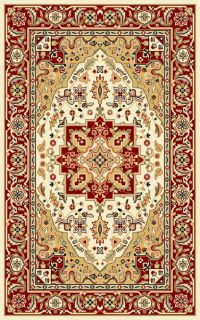 Lyndhurst Collection Oriental pattern Ivory/red Rug (53 X 76) (IvoryPattern OrientalMeasures 0.375 inch thickTip We recommend the use of a non skid pad to keep the rug in place on smooth surfaces.All rug sizes are approximate. Due to the difference of m