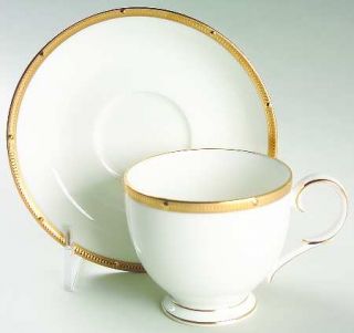 Noritake Rochelle Gold Footed Cup & Saucer Set, Fine China Dinnerware   Renaissa