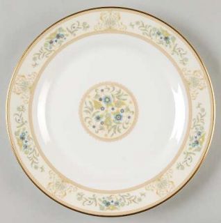 Wedgwood Agincourt Ivory Salad Plate, Fine China Dinnerware   Ivory Band,Floral,