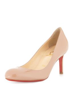 Simple Patent Red Sole Pump, Nude   Christian Louboutin