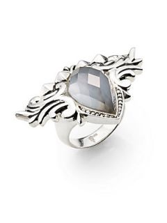 Quartz Doublet & Sterling Silver Ring   Silver