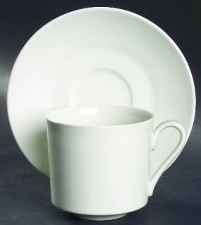 J & G Meakin Studio Flat Cup & Saucer Set, Fine China Dinnerware   All White